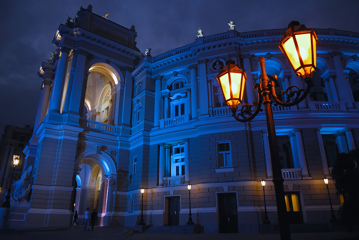 Odessa Opera House During A summer Blue Hour