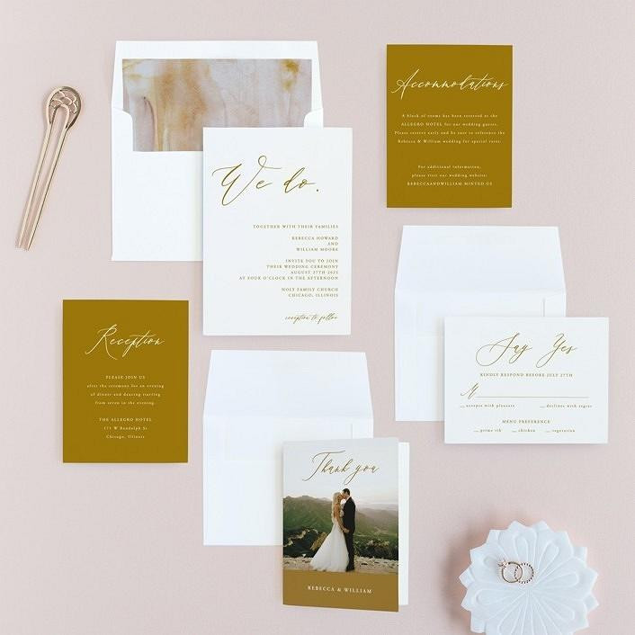 "we do" wedding invitation suite