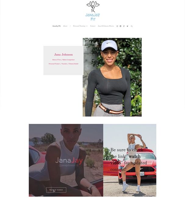 Sitio web de fitness de Jana Johnson