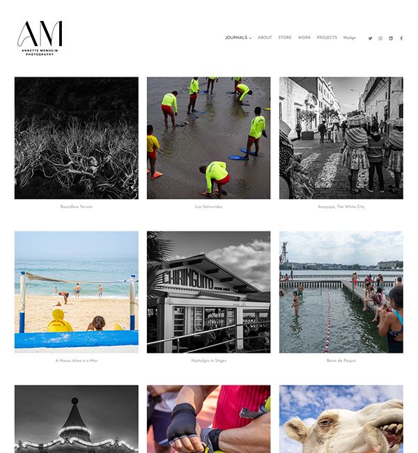 Beispiele für Annette Monheim Portfolio-Websites