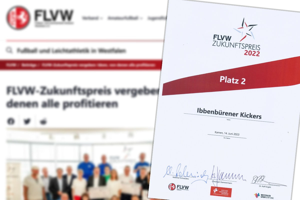 Preisträger des FLVW-Zukunftspreises mit Vertreter*innen des Präsidiums und der Ausschüsse.