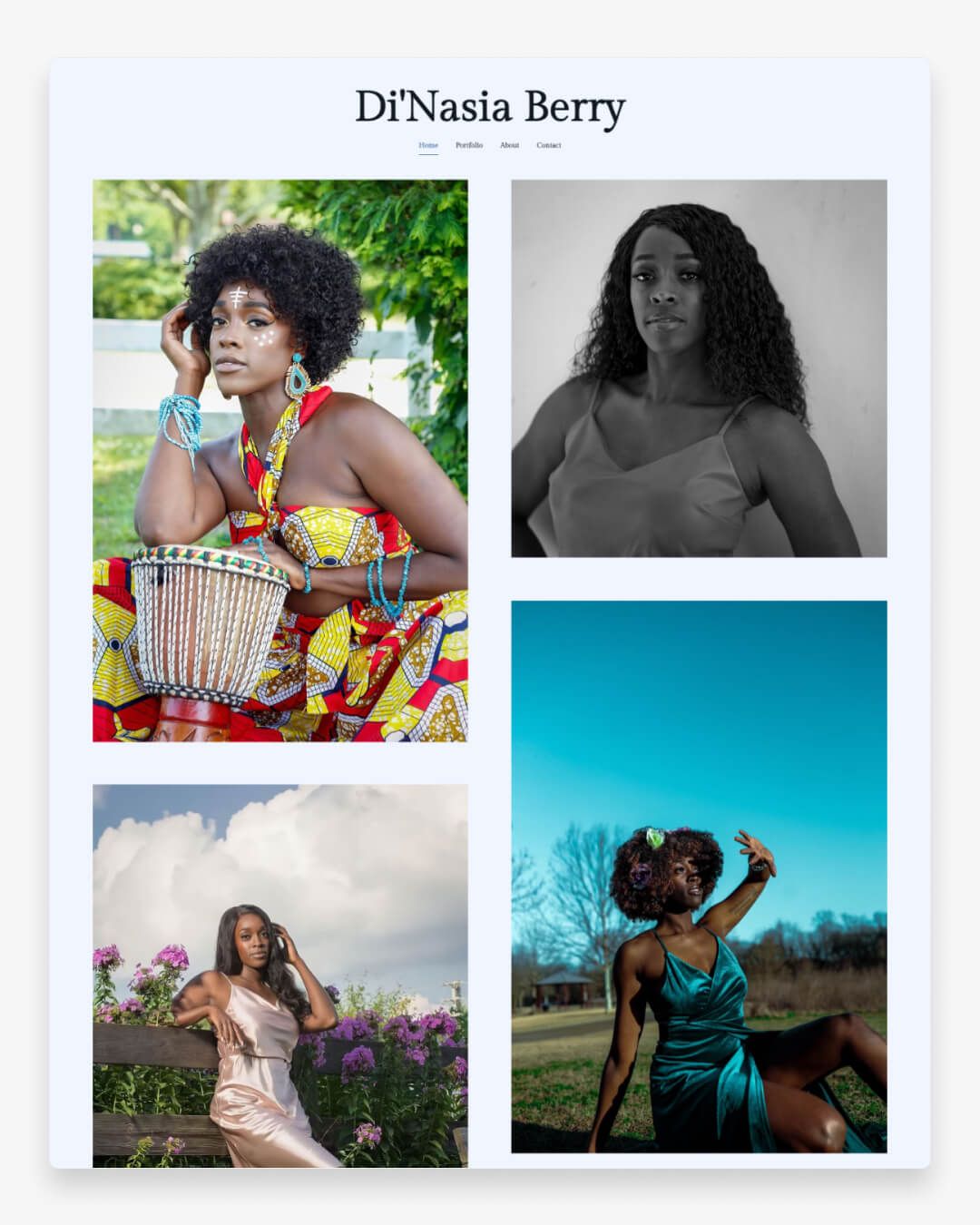 Di'Nasia Berry's Modelportfolio-website