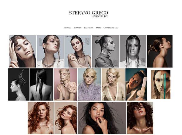 Příklady webových stránek portfolia Stefano Greco