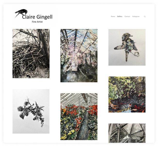 De aquarelkunstportfolio van Claire Gingell