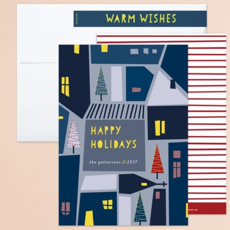 'christmas in the village' holiday card