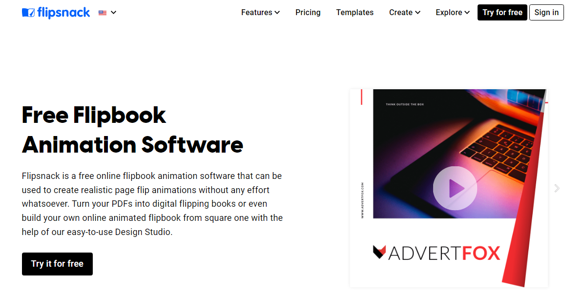 Animační software Flipbook