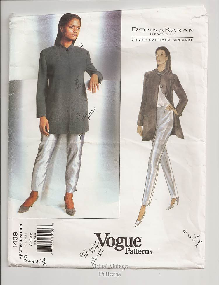 Vogue 1981 Jacket, Bodysuit, Pants by Donna Karan Size: 14-16-18 Uncut  Sewing Pattern