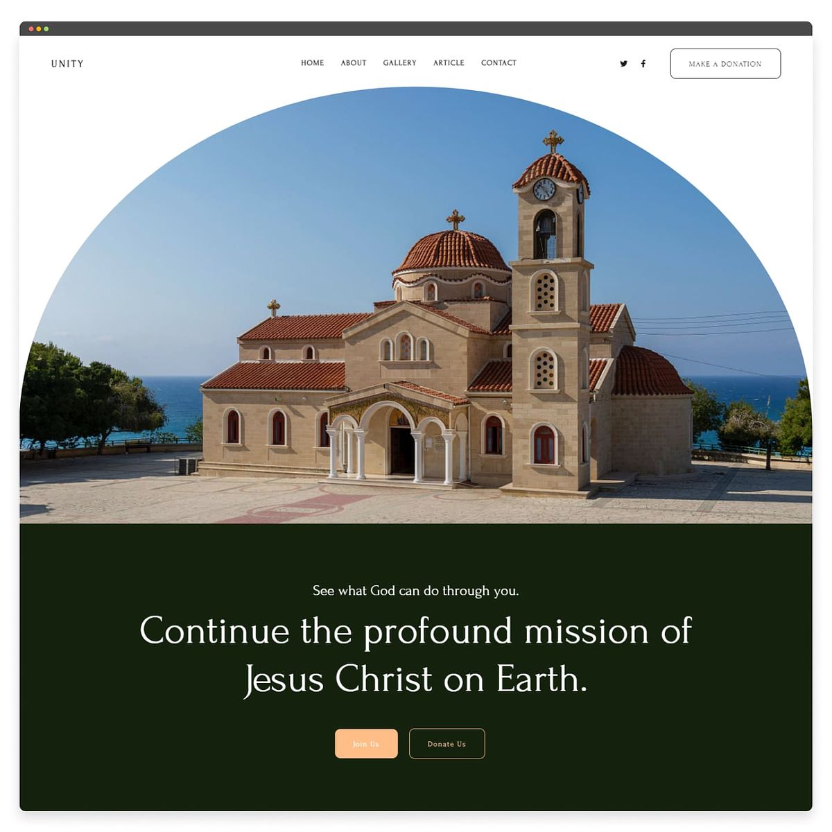 団結 - Pixpa 教会のウェブサイトのテンプレート