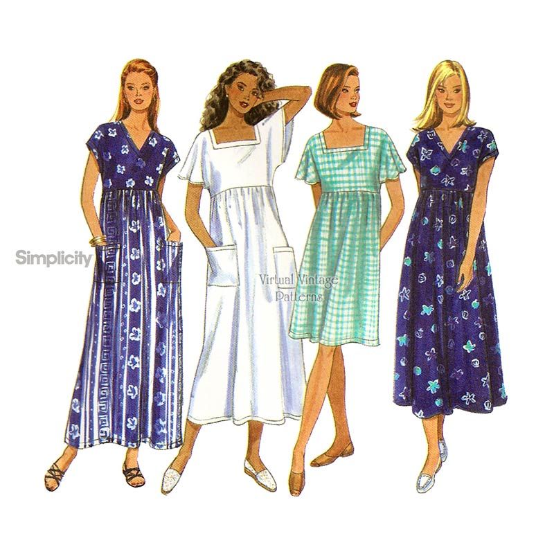 Easy Pullover Dress Pattern, Simplicity 7181 | Virtual Vintage