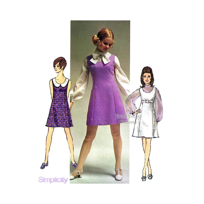 1960s A Line Jumper Dress Blouse Pattern Simplicity 8614