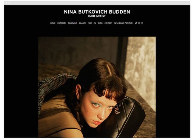 Nina Butkovich Budden site de portfólio de maquiadora