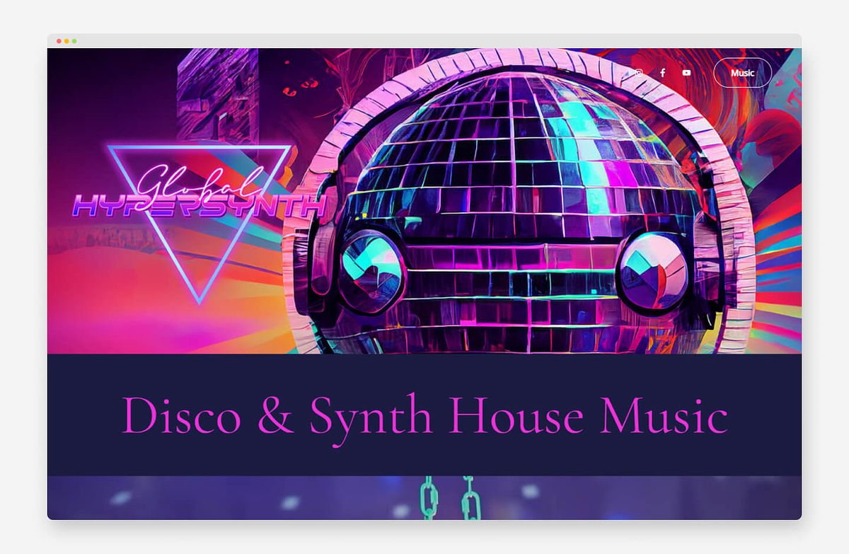 Global Hypersynth - Synth Music Portfolio -verkkosivusto