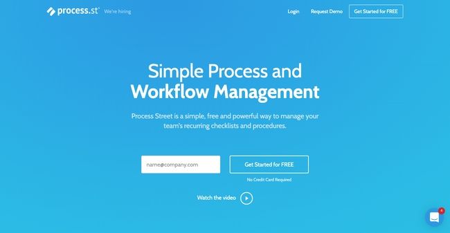 Aplicativo de Produtividade de Gerenciamento de Projetos Process Street