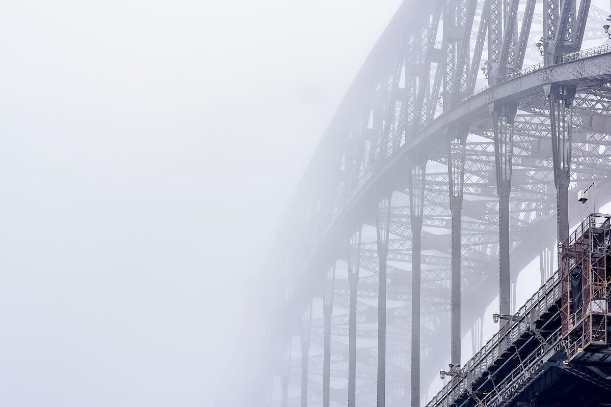 Iron Clad Fog, The Sydney Harbour Bridge, photographed by Ben Guthrie