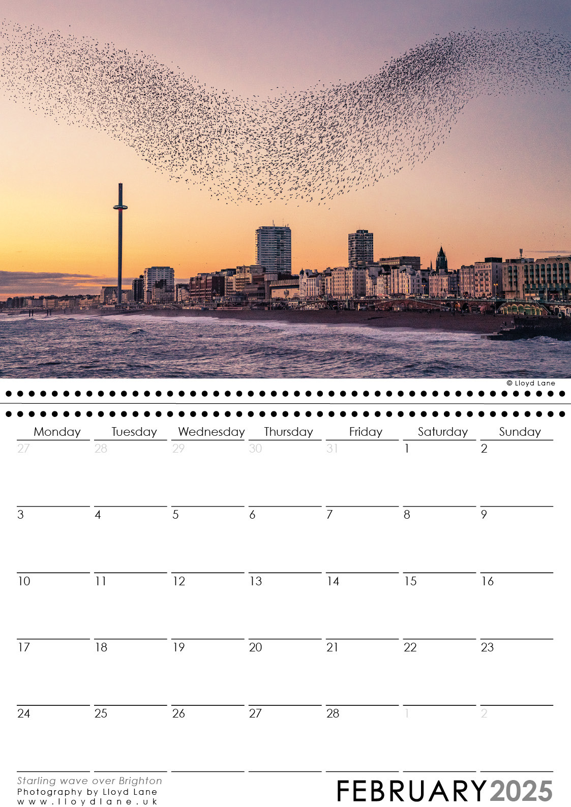 Brighton Calendar 2025 - Murmuration over Brighton - Brighton photography