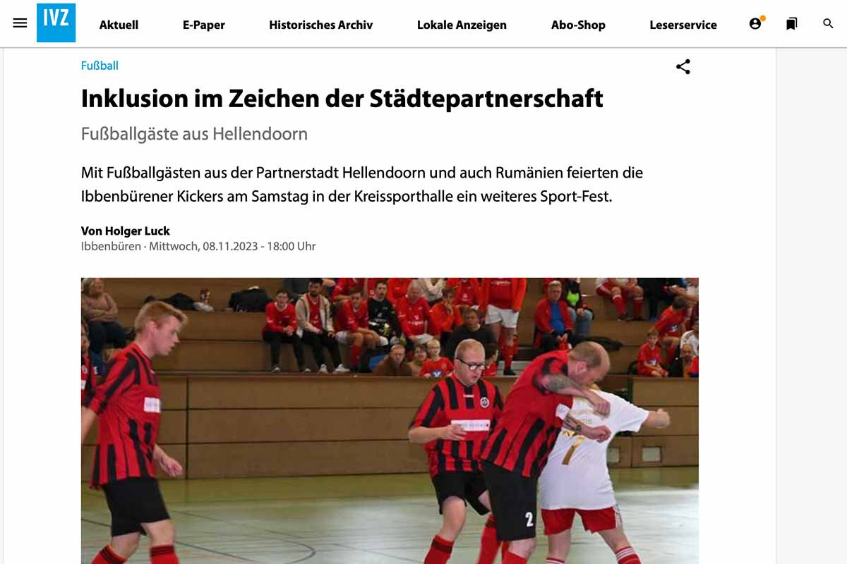 Die Ibbenbürener Kickers feierten am Samstag in der Kreissporthalle mit ihren niederländischen Gästen und anderen befreundeten Inklusionsteams ein besonderes Fest der Begegnung. | Foto: Holger Luck