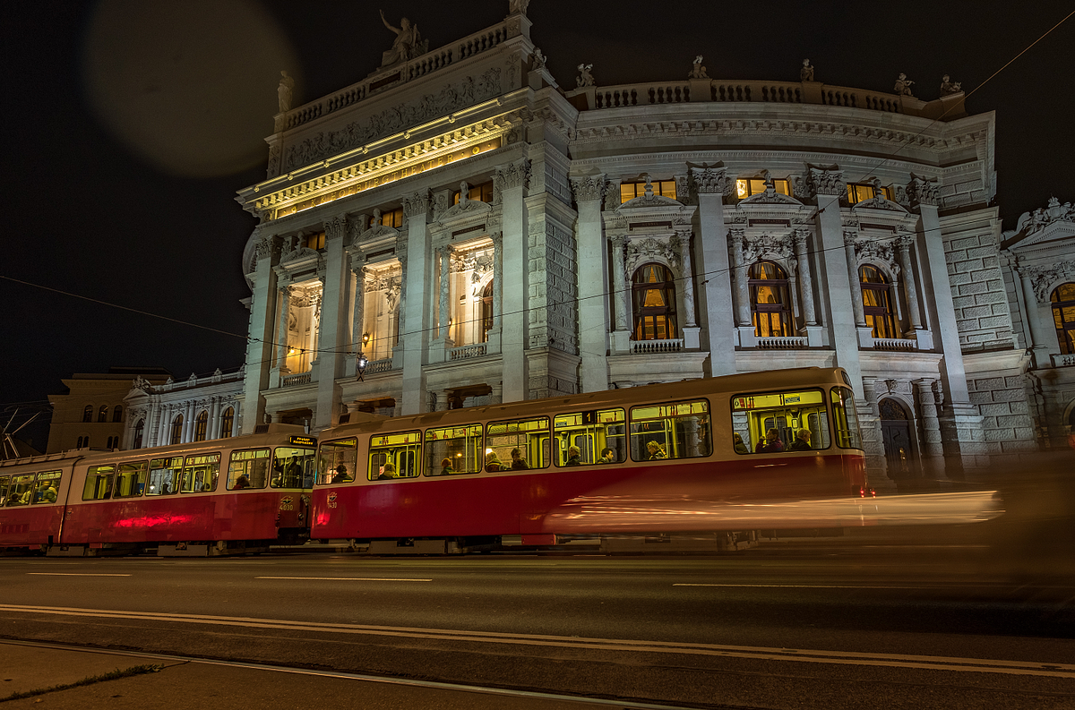 Burg Theatre At Night In Vienna