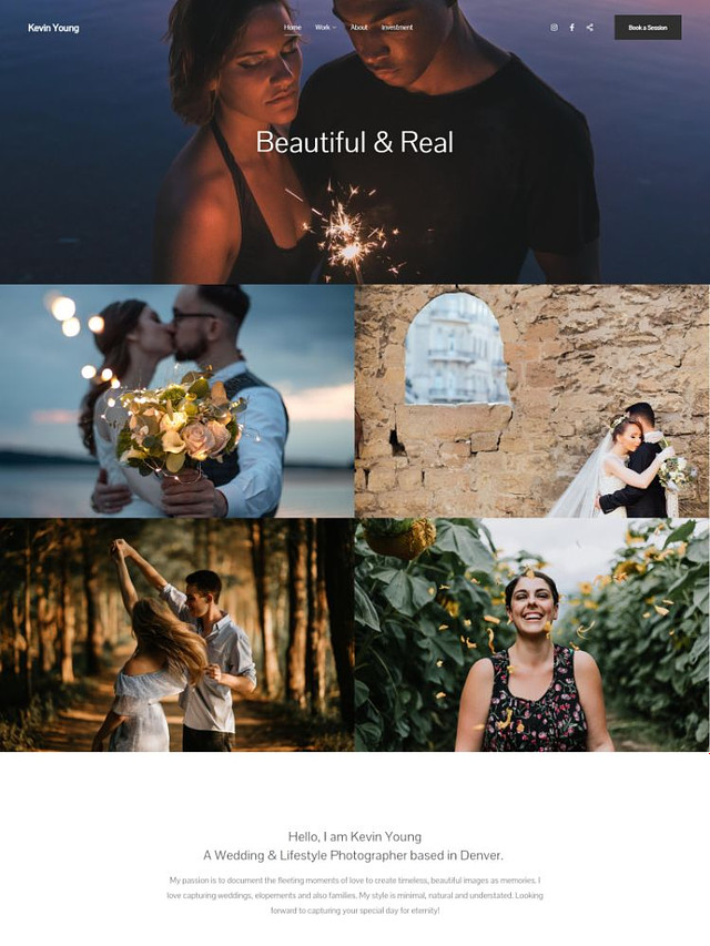 ปริม - Pixpa เทมเพลตเว็บไซต์ผลงานงานแต่งงาน