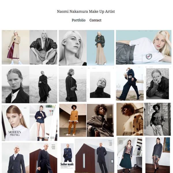 Beispiele für Naomi Nakamura Portfolio-Websites