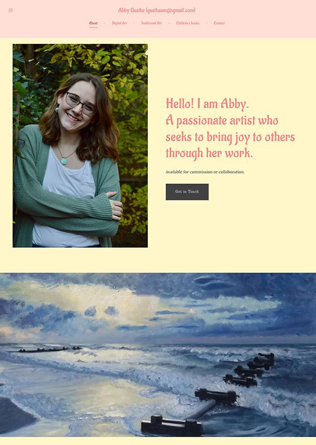 Webové stránky inspirativní malířky Abby Gustke