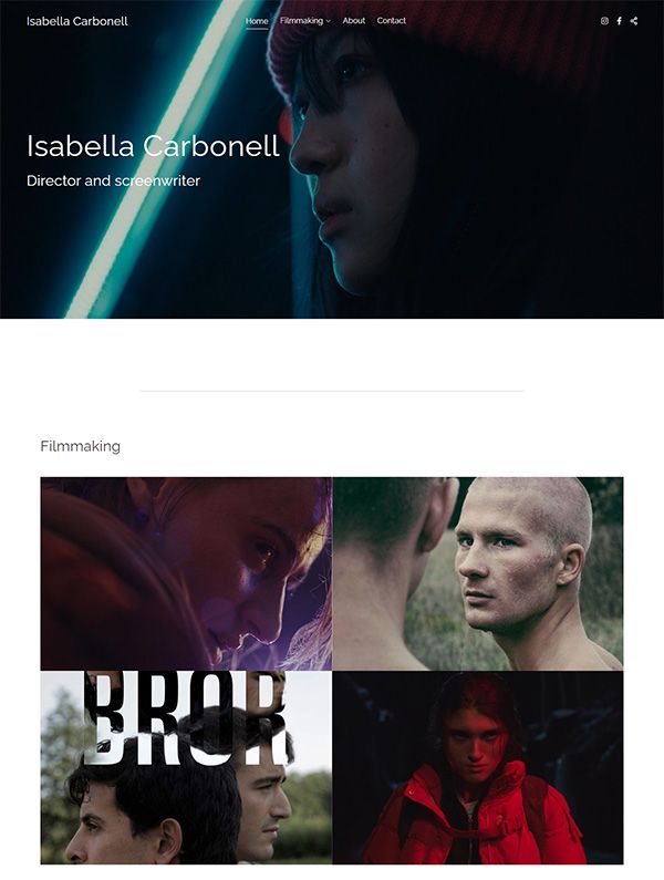 Exemplos de sites do Portfólio de Isabella Carbonell
