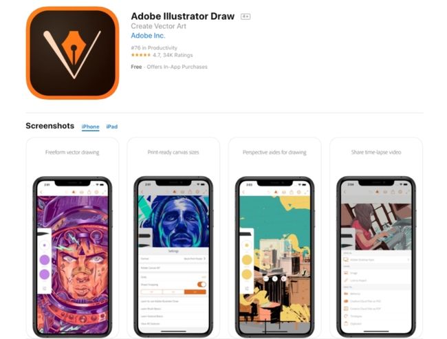 Adobe Illustrator Draw - best drawing app for IOS and Android
