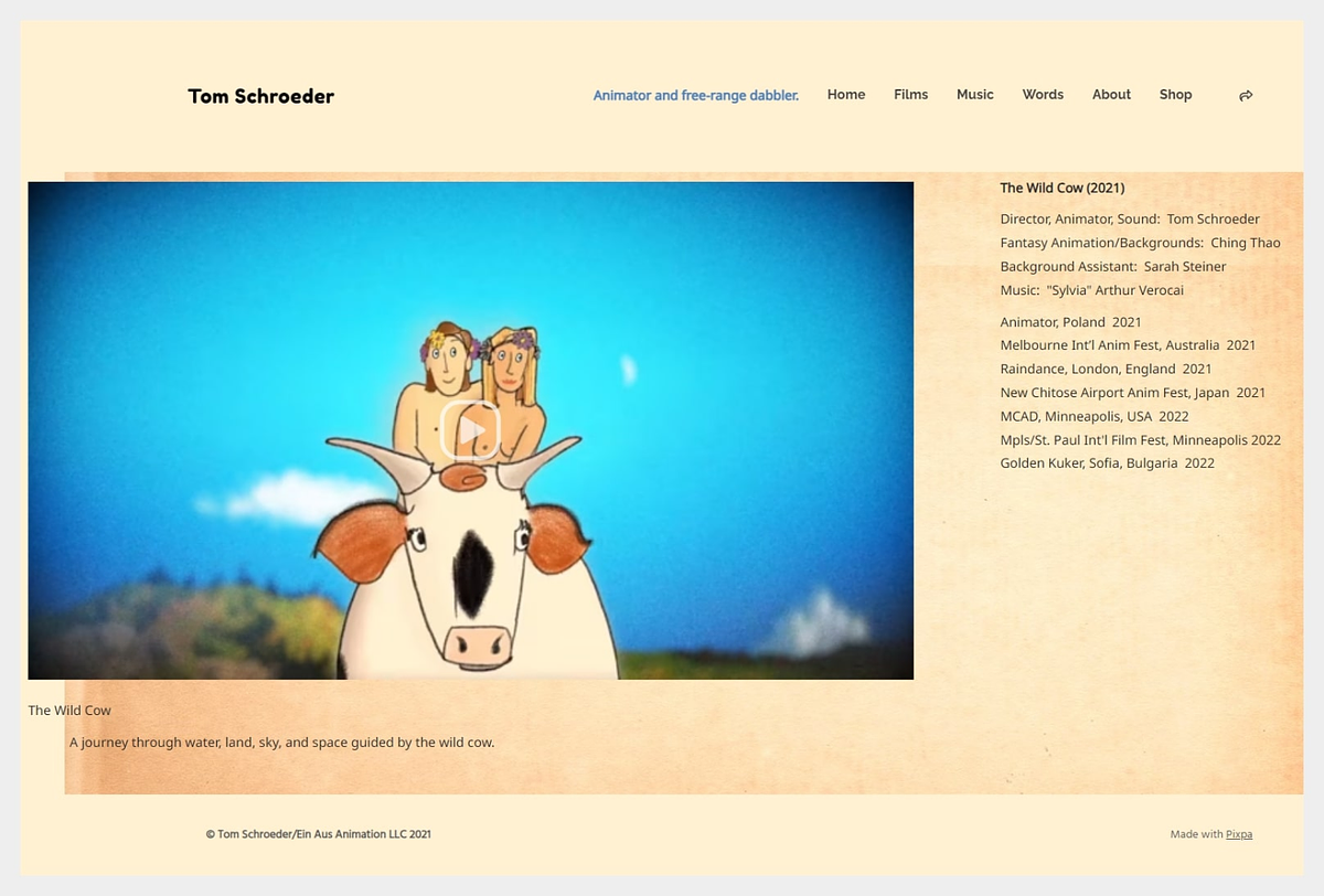 Tom Schroeder - Portfolio degli animatori