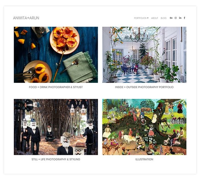 Anwita e Arun's Vibrant Photography Portfolio Website