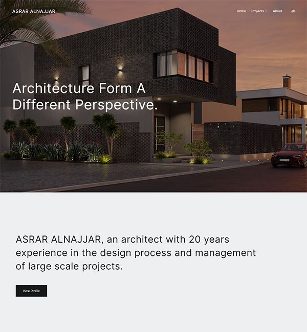 Esimerkkejä Asrar Alnajjar Portfolio -verkkosivustoista