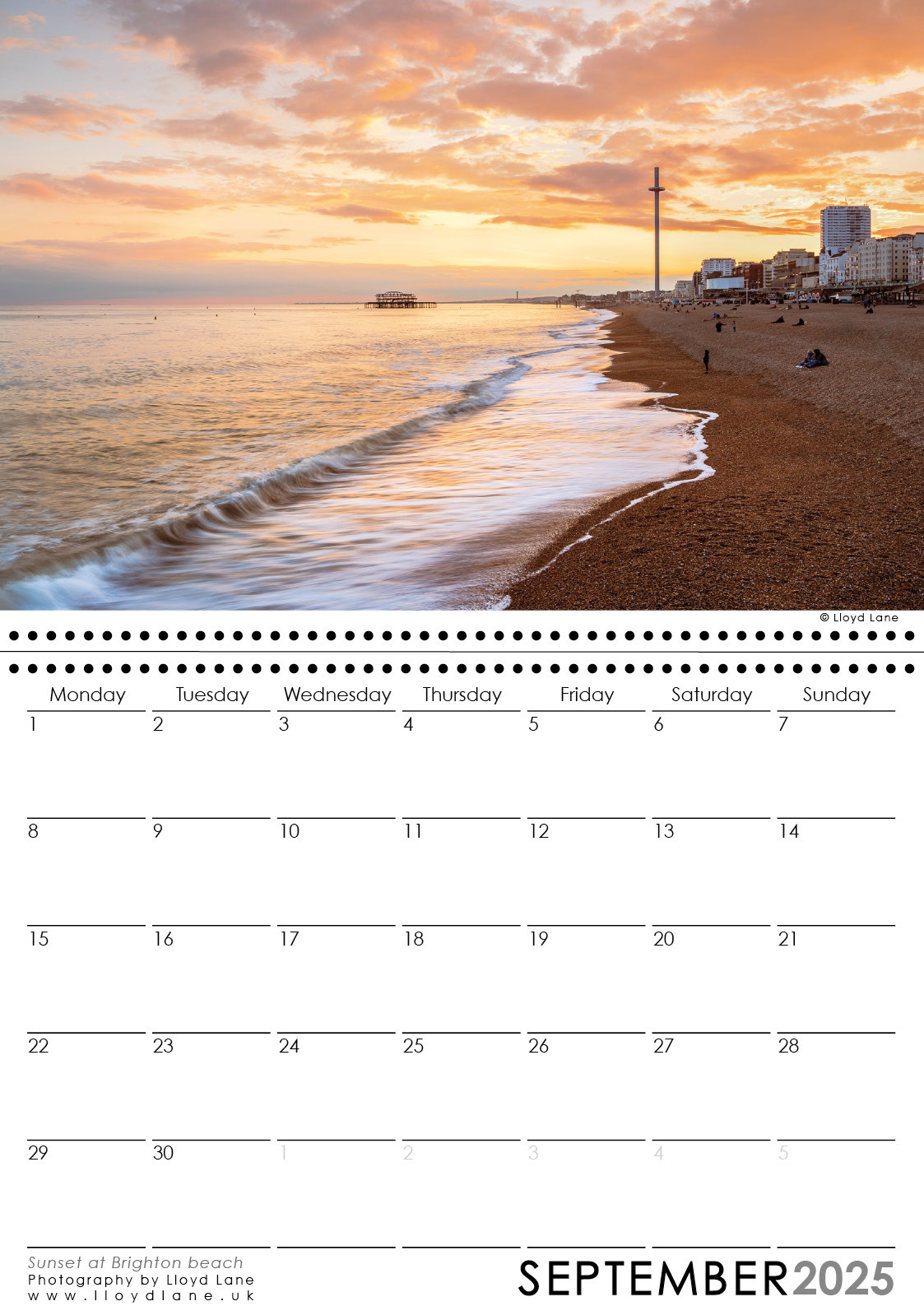 Brighton Calendar 2025 Lloyd Lane Photography