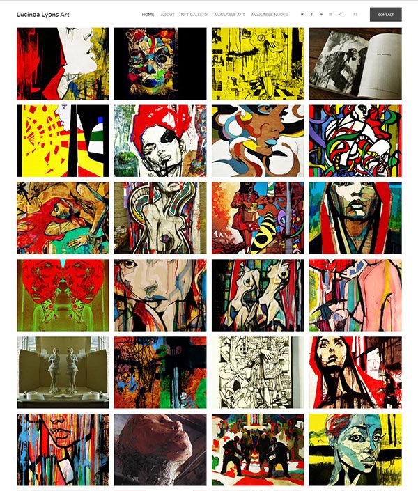 Люсинда Лайонс - веб-сайт портфолио художника-дизайнера, созданный на Pixpa