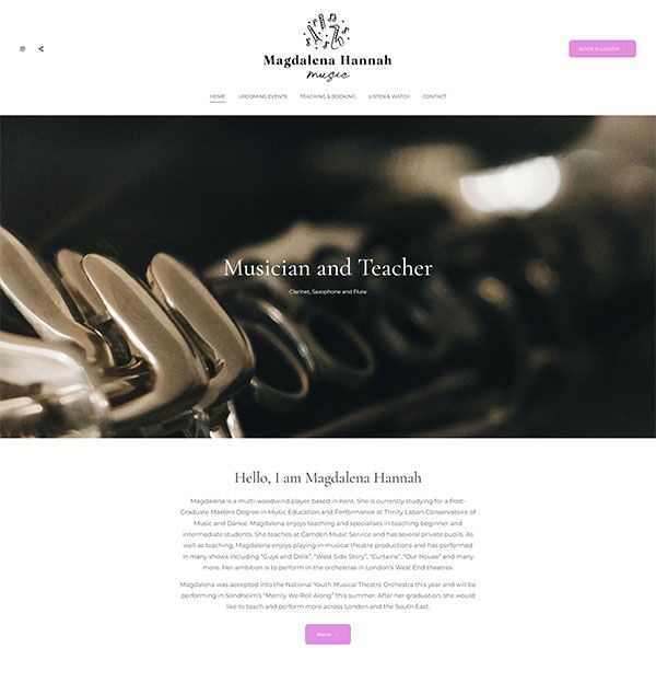 Esempi di siti web del portfolio Magdalena Hannah