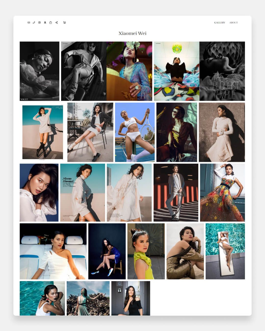 Xiaomei Wei - Site do portfólio de modelos