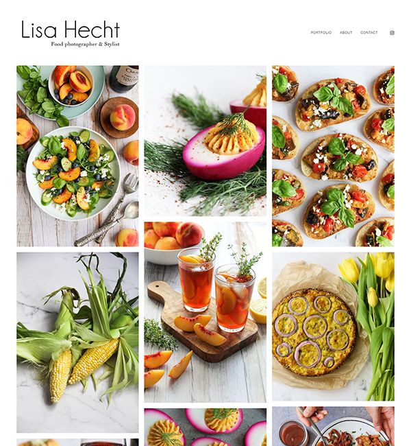 Exemplos de sites do portfólio Lisa Hecht