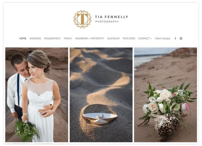 Tia Fennelly Hochzeitsfotografie-Website
