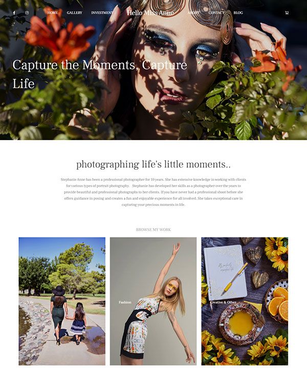Stephanie Rodriguez - Website voor familiefotografie gebouwd met behulp van Pixpa