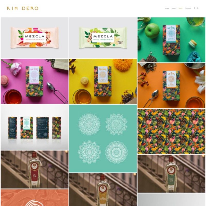 diseño de sitio web de fotografía de producto minimalista