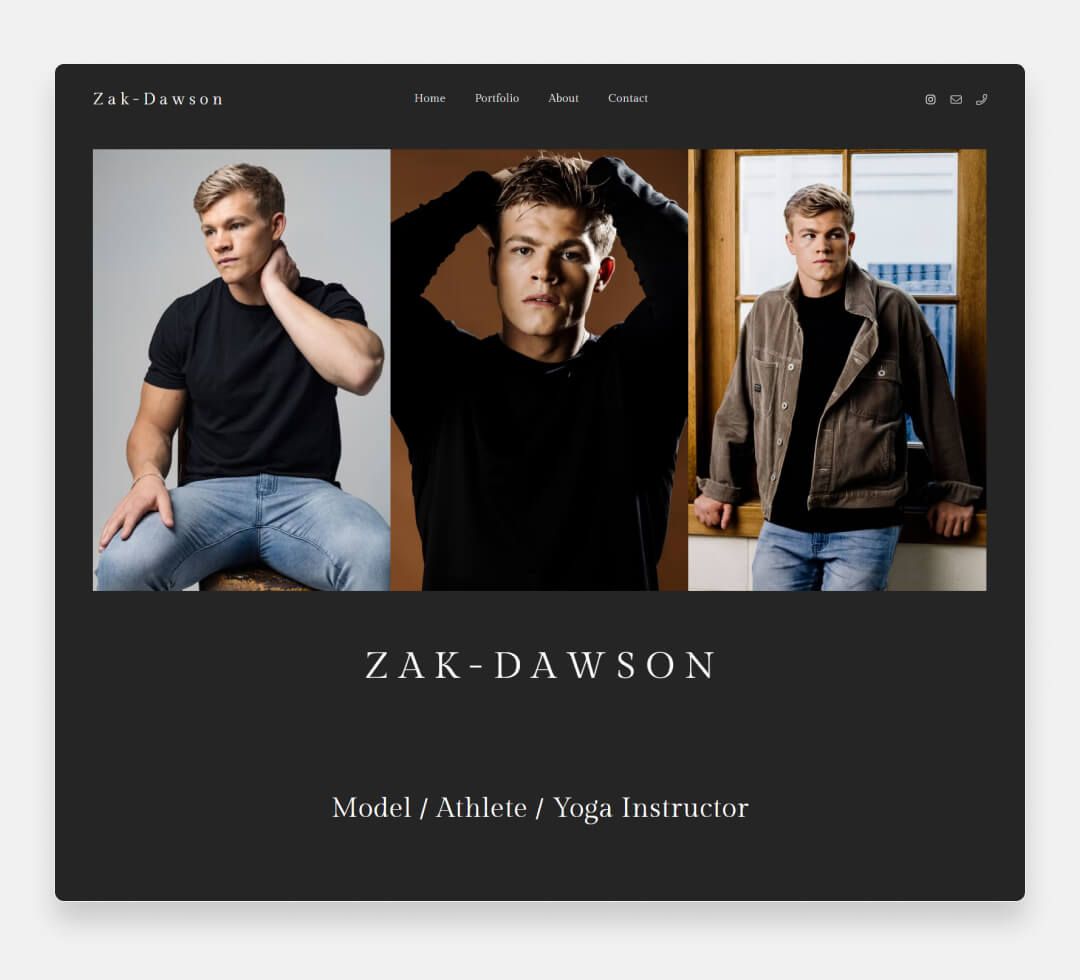 Zak Dawson model portfolio