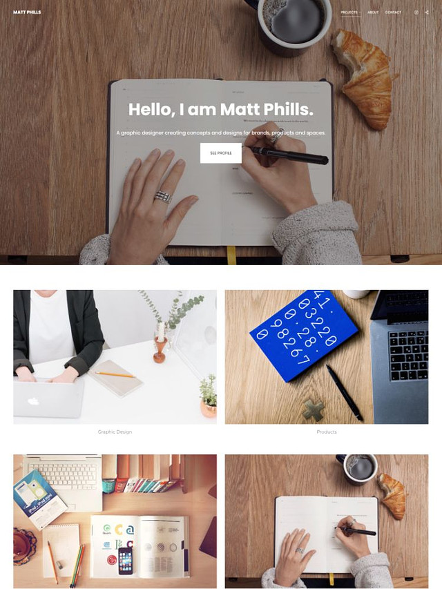 Bländare - Pixpa Webbplatsmall för grafisk och webbdesign