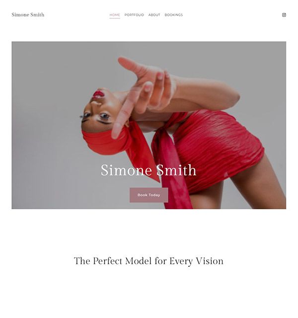 Simone - Site portfolio de mannequins professionnels - pixpa