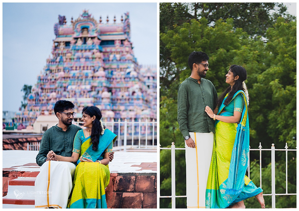 Trichy Srirangam Temple Post Wedding Couple Shoot