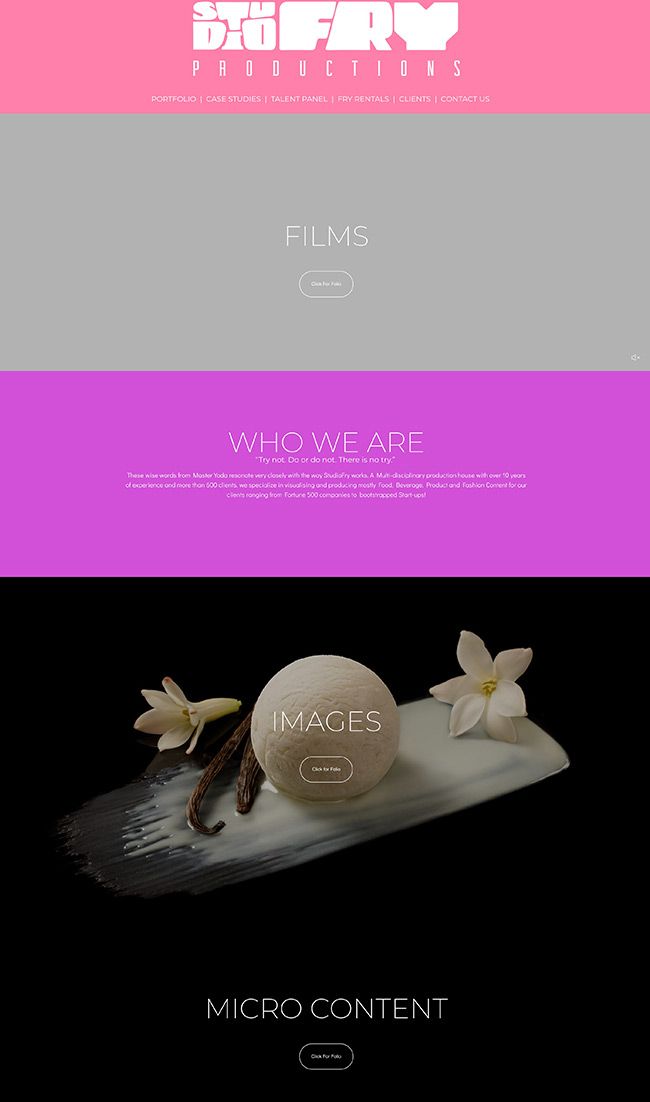 Site Web d'animation Studio Fry