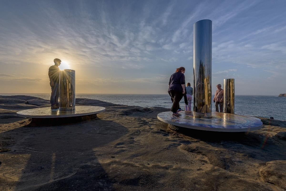 Totems, Sculpture by the Sea, 2014, Installation by Ben Peake, Linda Matthews and Nuala Collins of Carter Williamson Architects