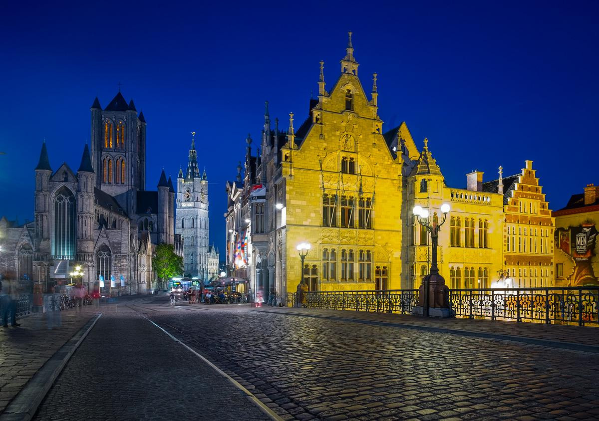 Blue Hour on St Michael's Bridge in Ghent