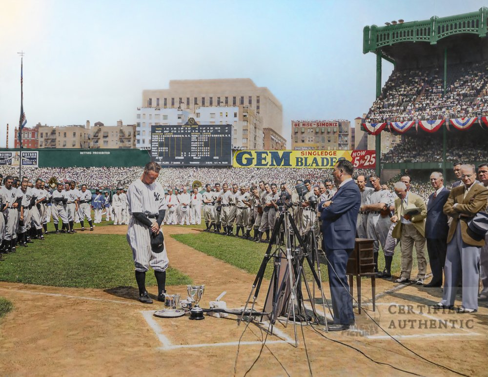 Lou Gehrig Farewell - Yankee Stadium (1939) ***AVAILABLE ONLY @ the HOF ...