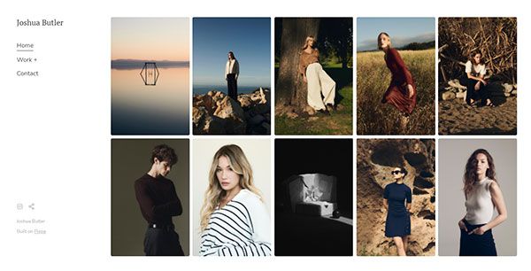 Joshua Butler - Modefotografie website gebouwd op Pixpa