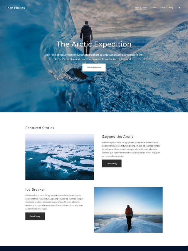 Aspect - Pixpa Portfolio Website Templates