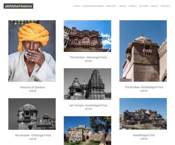 Exemplos de sites do portfólio Abhishek Khanna