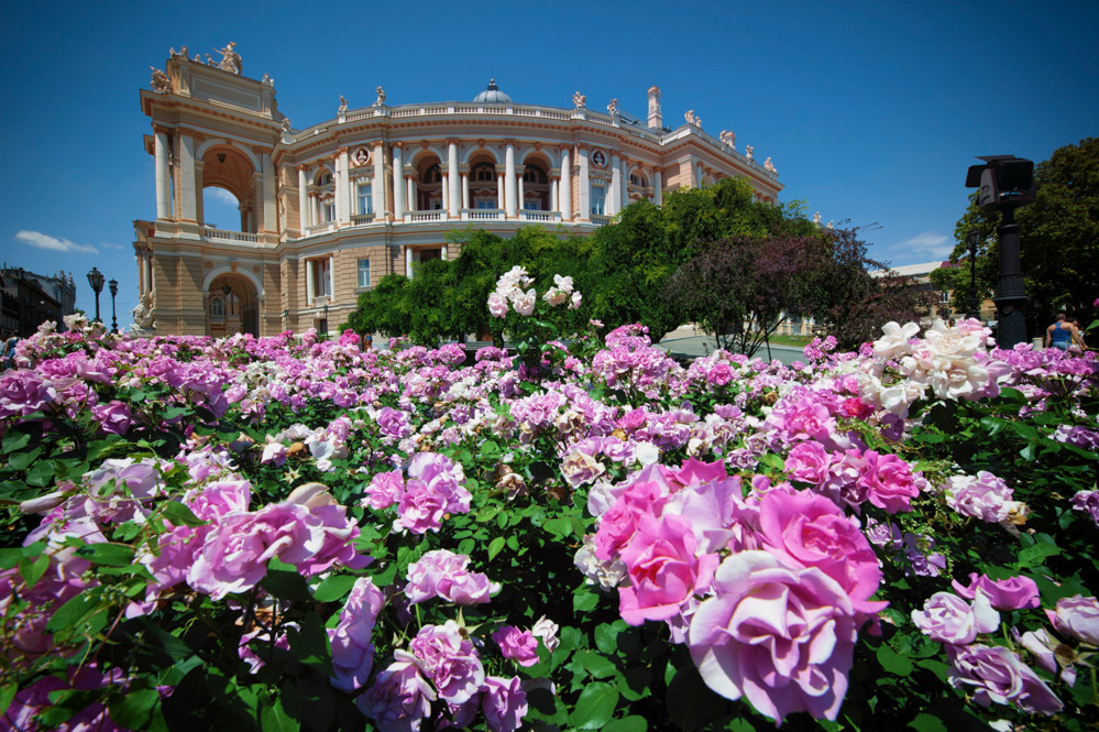 Odesa Opera House in the spring.