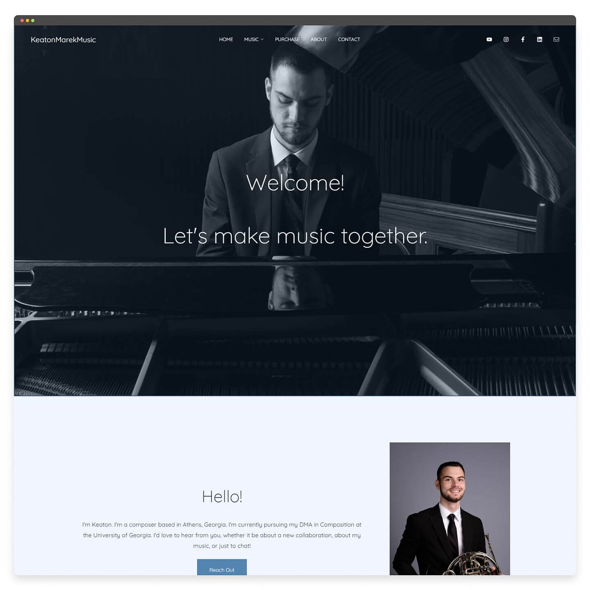 Muzikant websiteontwerp